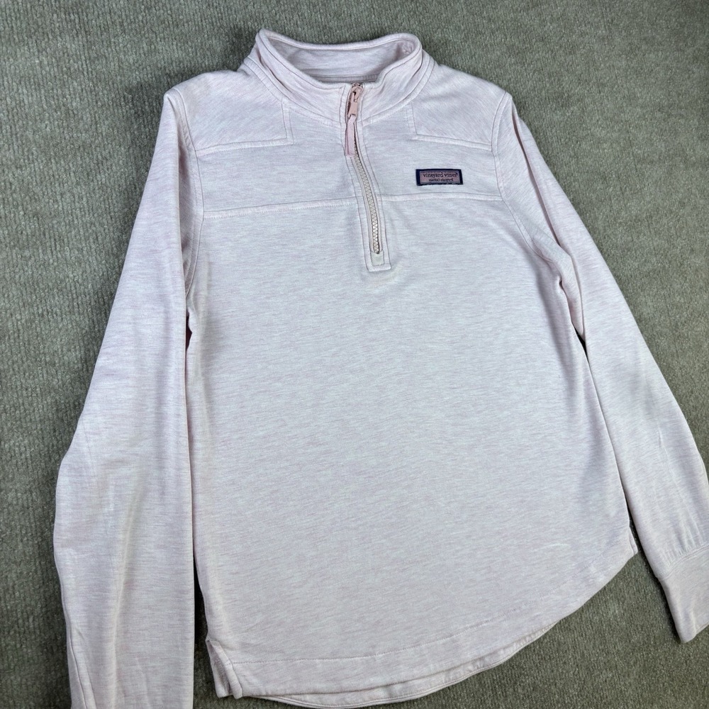 Vineyard Vines Women's Pink Heather 1/4 Zip Pullover Thumbhole Small EUC